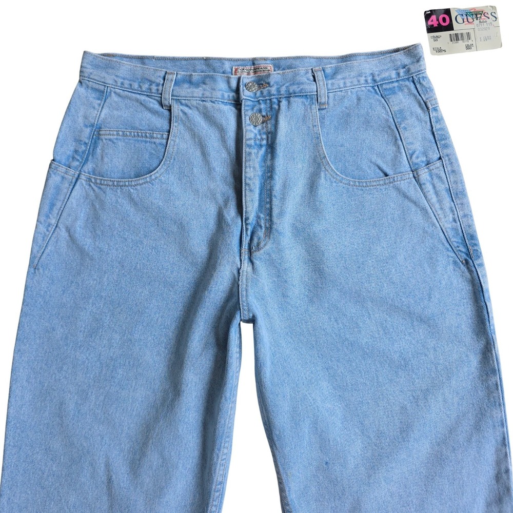 Vintage‎ 90s Guess Jeans Size 40 Light Wash Blue 075 PASCAL NWT Deadstock
